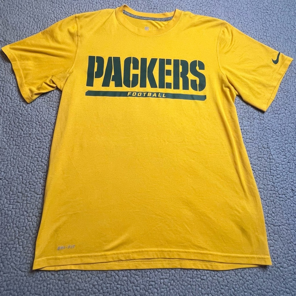 Nike Men’s Green Bay Packers T Shirt Yellow And Green Size Medium